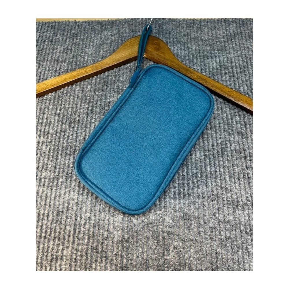 Teal Blue Travel Tech Organizer Pouch Electronics Cable Accessory Bag Wristlet